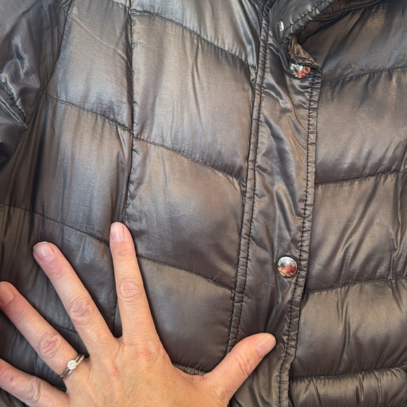Michael Kors Gray Packable Down Fill Puffer Jacket Coat Women’s Size Medium - Picture 5 of 13